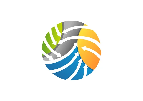 Βέλος λογότυπο, λογότυπο στοιχείο βέλη, σύνδεση κύκλο βέλη σύμβολο εικονίδιο διανυσματικό σχέδιο — Διανυσματικό Αρχείο