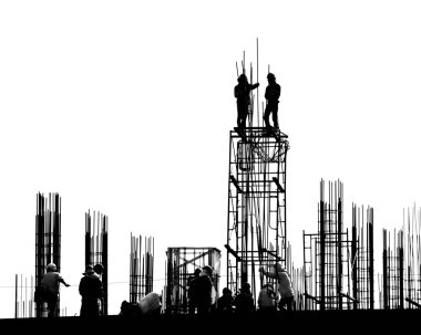 construction worker on construction site clipart