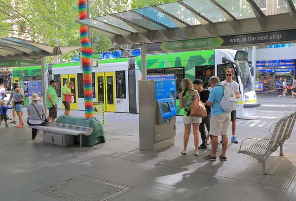 Tram openbaar vervoer Melbourne Australië — Stockfoto