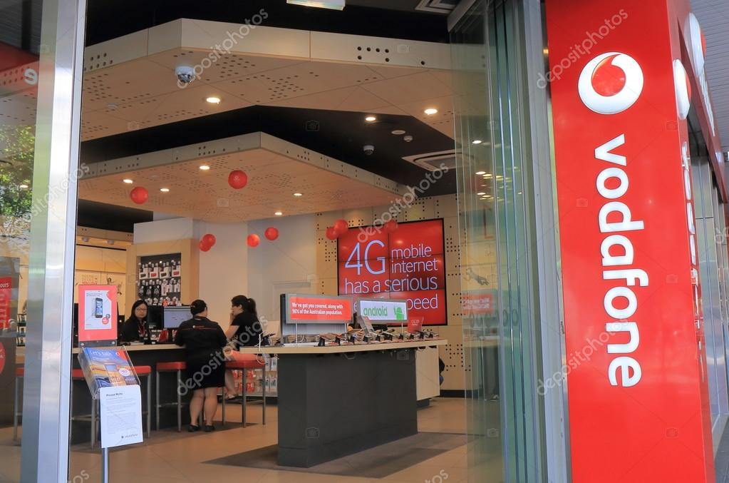 MELBOURNE AUSTRALIA - FEBRUARY 13, 2016:Unidentified people shop at Vodafone in Melbourne. Vodafone is the world's third-largest mobile telecommunications company.