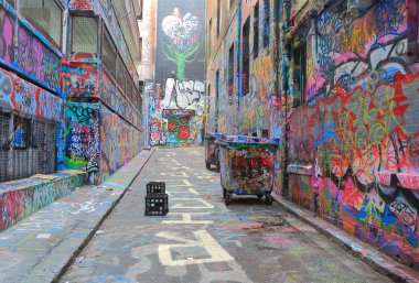 Grafiti sokak sanatı Melbourne Avustralya