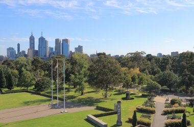 Melbourne Cityscape Botanik Bahçeleri Avustralya