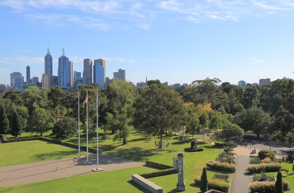 Melbourne Cityscape Botanik Bahçeleri Avustralya — Stok fotoğraf