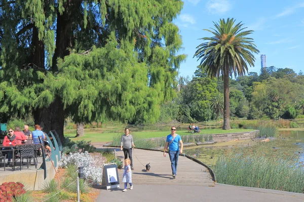 Melbourne Cityscape Jardim Botânico parque Austrália — Fotografia de Stock