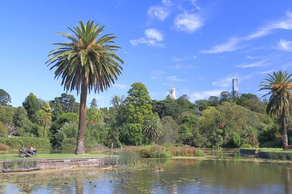 Melbourne Cityscape Jardim Botânico parque Austrália — Fotografia de Stock