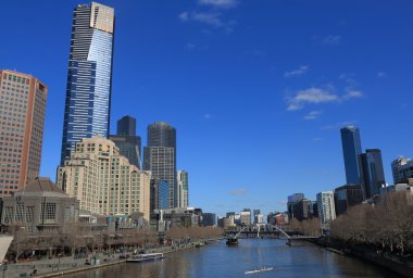 Melbourne cityscape waterfront Avustralya