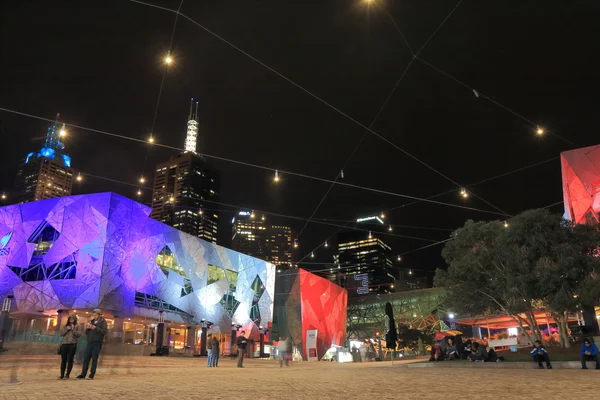 Melbourne night cityscape Australia — Stock Photo, Image
