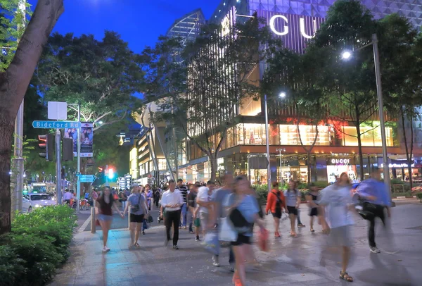 Obstgarten Straße singapore bei Nacht — Stockfoto