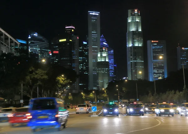 Centrum Singapore per nacht — Stockfoto