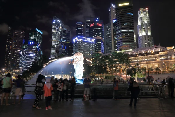 Singapore Skyline Merlion — Stockfoto