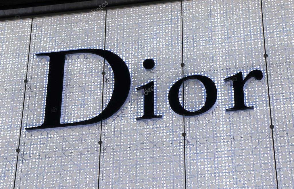 NAGOYA JAPAN - SEPTEMBER 26, 2014: Dior company logo. Christian Dior is a French company which owns the high-fashion clothing producer and retailer Christian Dior Couture launched in 1946.