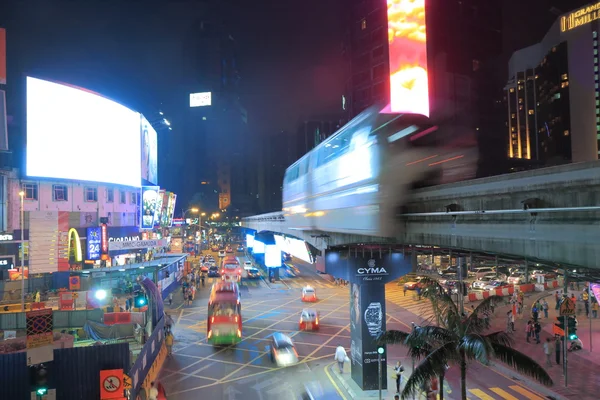 Bukit Bintang e monorotaia notte Kuala Lumpur Malesia — Foto Stock