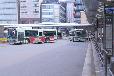 Kyoto istasyonu otobüs terminal Japonya