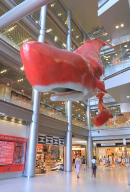 Red whale Osaka Japan clipart
