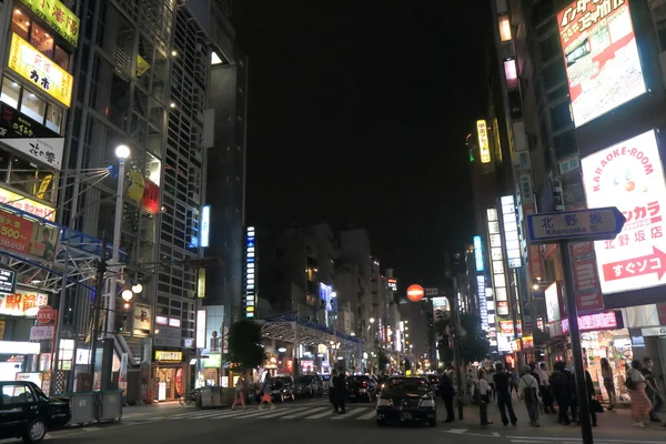 Kobe Sannomiya centro de la ciudad por la noche Japón —  Fotos de Stock