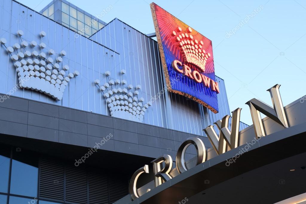 MELBOURNE AUSTRALIA - AUGUST 23, 2014: Crown Casino logo - Crown Casino is the largest casino complex in the Southern Hemisphere.