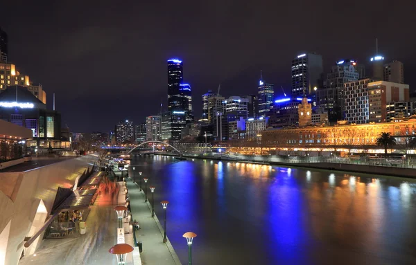 Melbourne skyline night — Stock Photo, Image