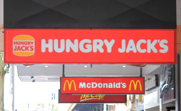 Fast food shop signs — Stock Photo, Image