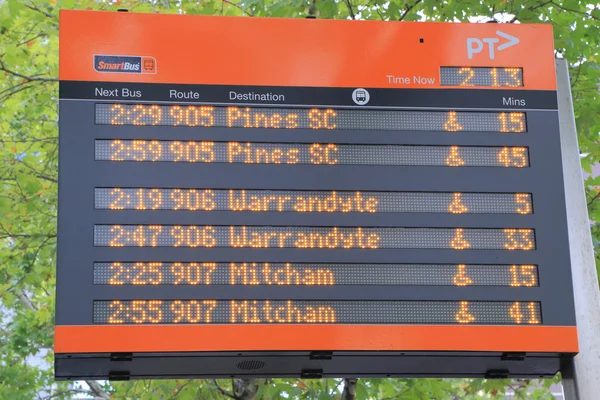 Bus timetable Melbourne — Stock Photo, Image