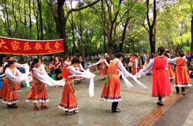 People's Park Chengdu dans gösterisi