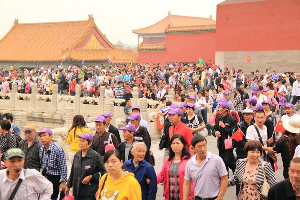 Chinese tourists Forbidden City — Stock Photo, Image