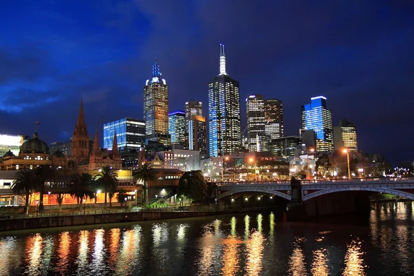 Melbourne night Skyline — Stock Photo, Image