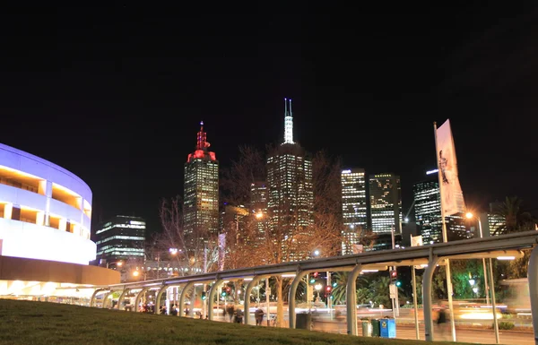 Noite melbourne — Fotografia de Stock