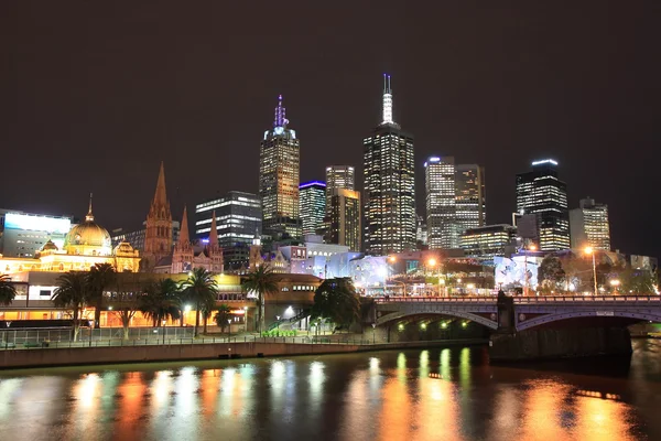 Melbourne night Skyline — Stock Photo, Image