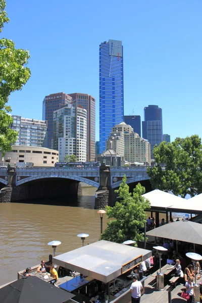 Eureka Tower Yarra river Melbourne — Stockfoto