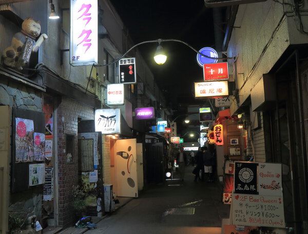 Night life back street Tokyo Japan