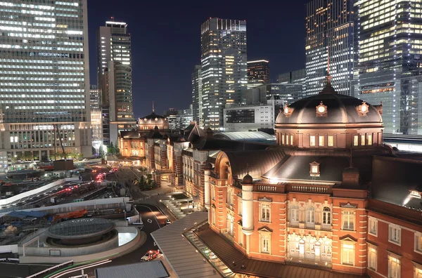Tokyo station night cityscape — Stock Photo, Image