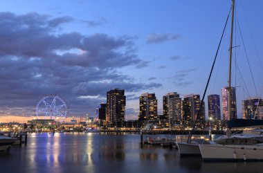 Melbourne Docklands cityscape Avustralya