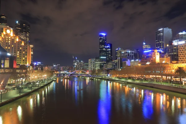 Melbourne night cityscape Australia — Stock Photo, Image