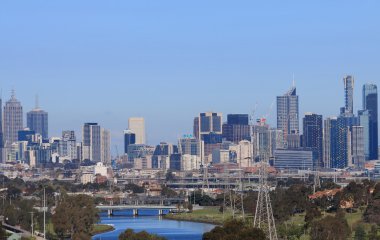 Melbourne cityscape Avustralya