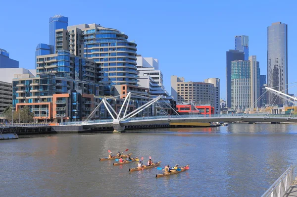 Melbourne paisagem urbana à beira-mar Austrália — Fotografia de Stock