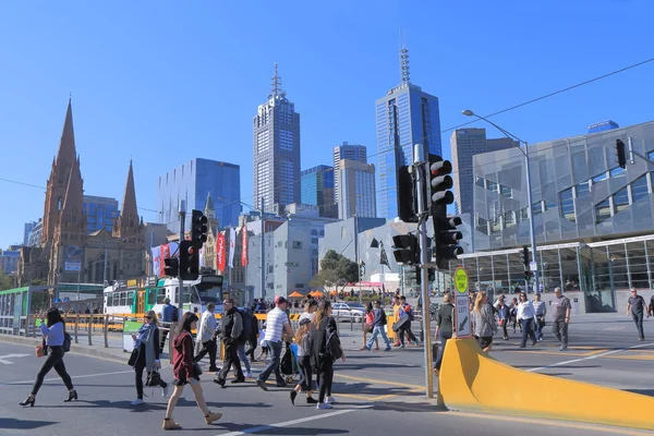 Melbourne cityscape Avustralya — Stok fotoğraf