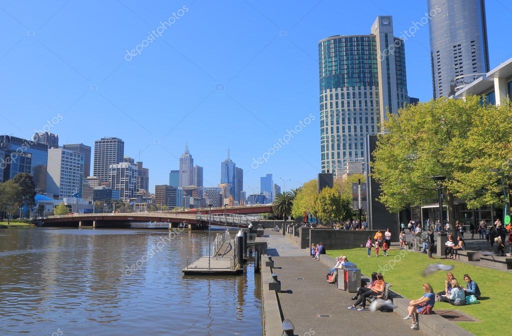 Melbourne waterfront cityscape Australia Stock Editorial Photo