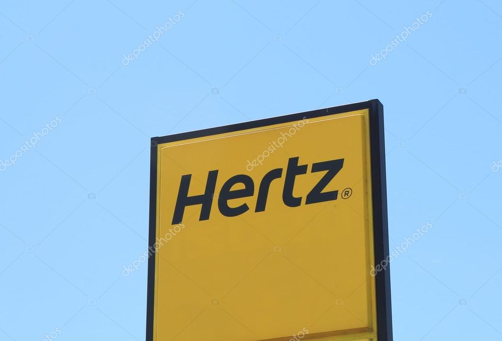 MELBOURNE AUSTRALIA - DECEMBER 5, 2015: Hertz car rental company. Hertz is an American car rental company with international locations in 145 countries.