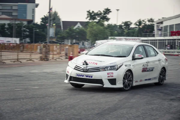 Car performance on the  track with motion blur — Stok fotoğraf