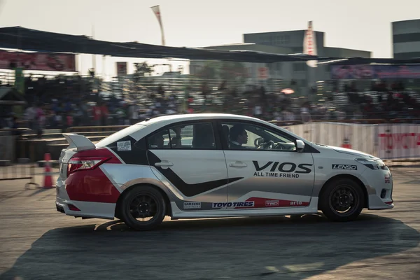 Car performance on the  track with motion blur