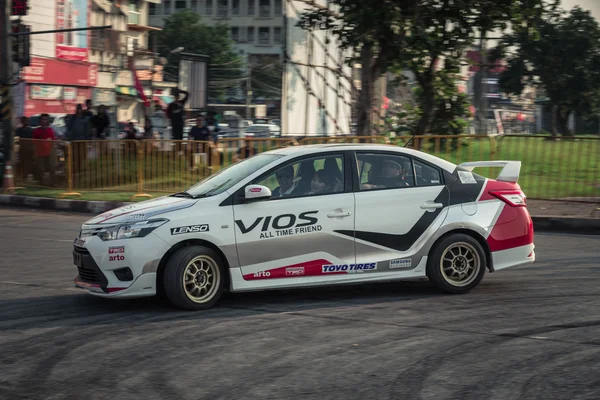Car performance on the  track with motion blur