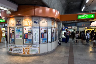 Ticket machine at the BTS public train station at night