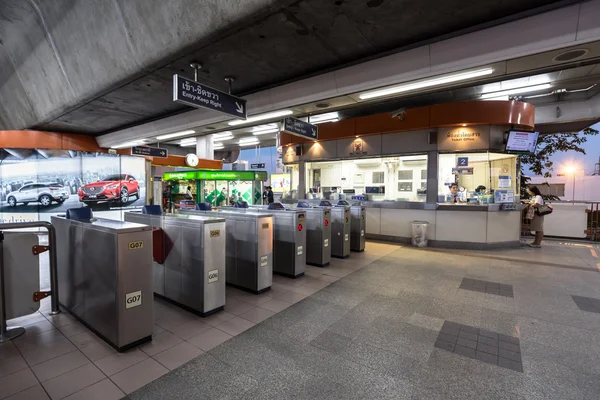 Ticket barriers machine at BTS public train station at night