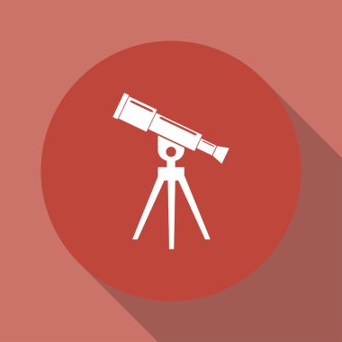 Teleskop simgesi. Düz tasarım stili.