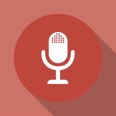 mikrofon web simgesi, düz tasarım