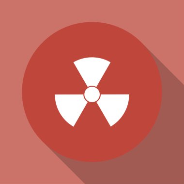 radyasyon sembolü. Düz tasarım stili.