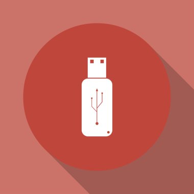 USB simge - vektör düz düğme