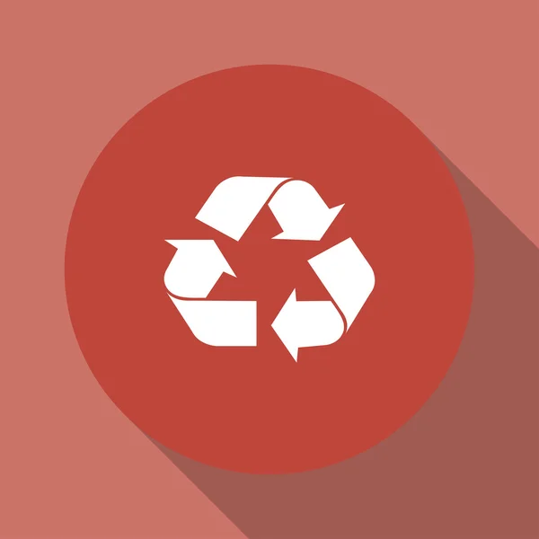 Recycle ondertekenen in witte kleur - geïsoleerd — Stockvector