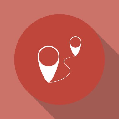 Harita imleci düz simge, vektör illüstrasyonu. Düz tasarım biçimi