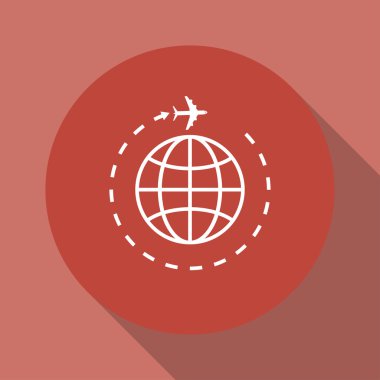 Seyahat Dünya ve uçak simgesi.